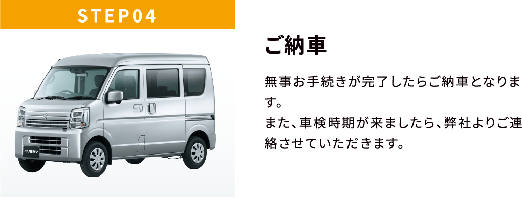 STEP04 ご納車